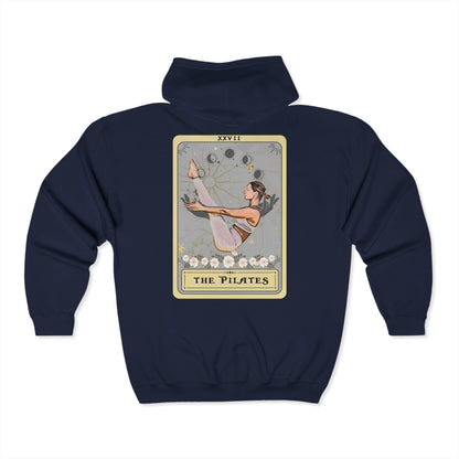 The Pilates Tarot Card Zip Up Hoodie, Pilates Sweatshirt Hoodie Full Zip Hooded