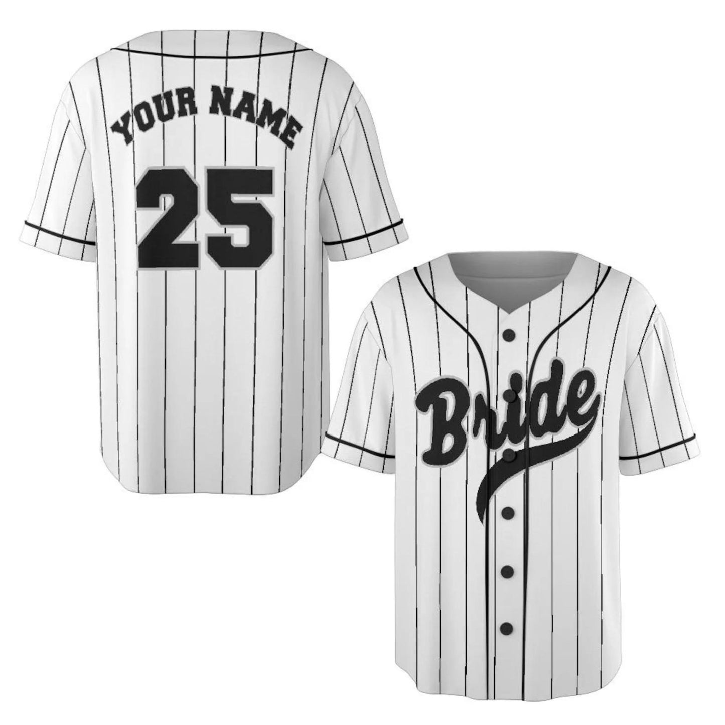Bride and Groom Matching Baseball Jersey, Personalized Wedding Shirts