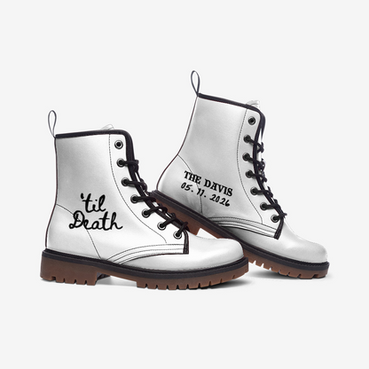 Til Death Custom Bride and Groom Boots, Wedding Boots