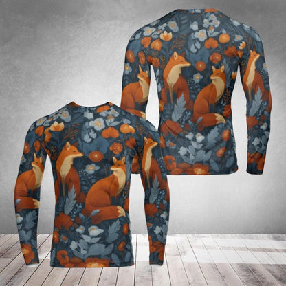 Red Fox Long Sleeve Rash Guard - MMA Jiu Jitsu Wrestling Activewear