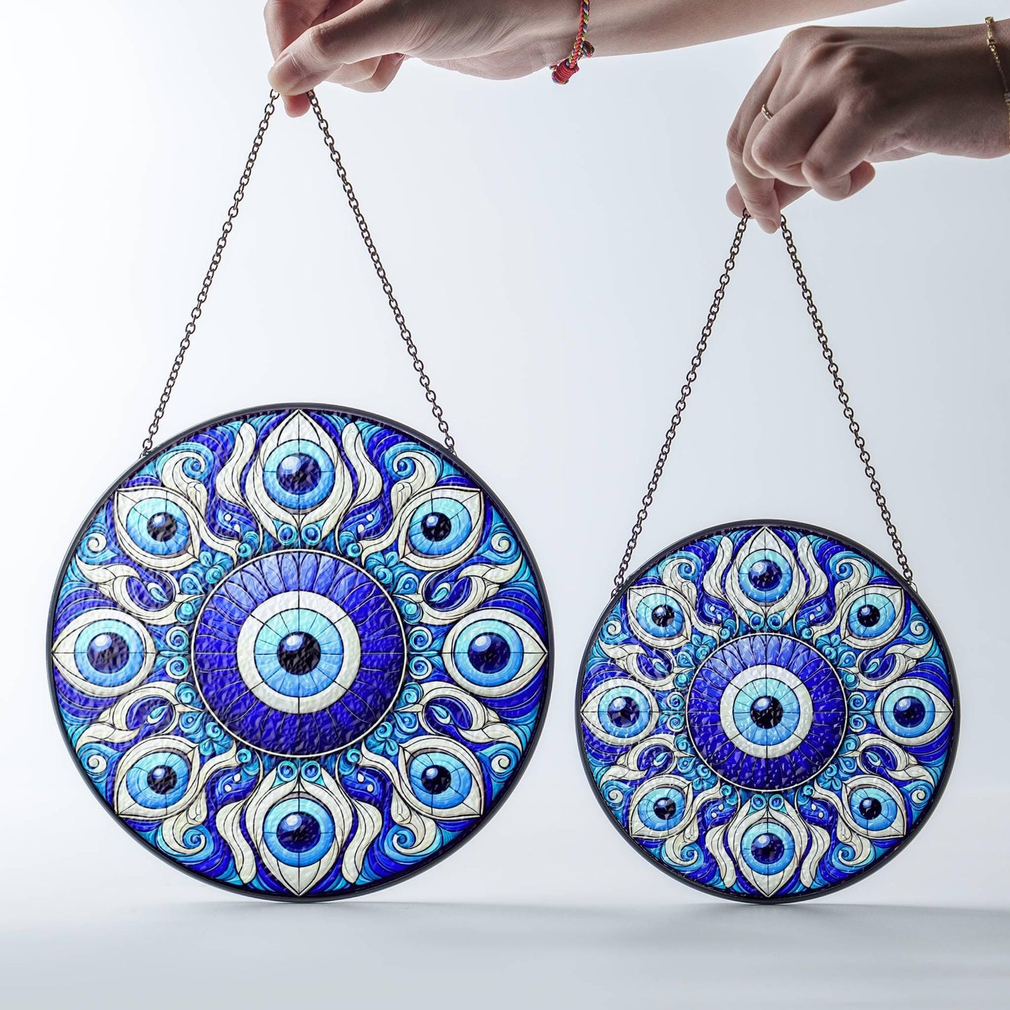 Evil Eye Stained Glass Sun Catcher - Protection Charm Home Decor