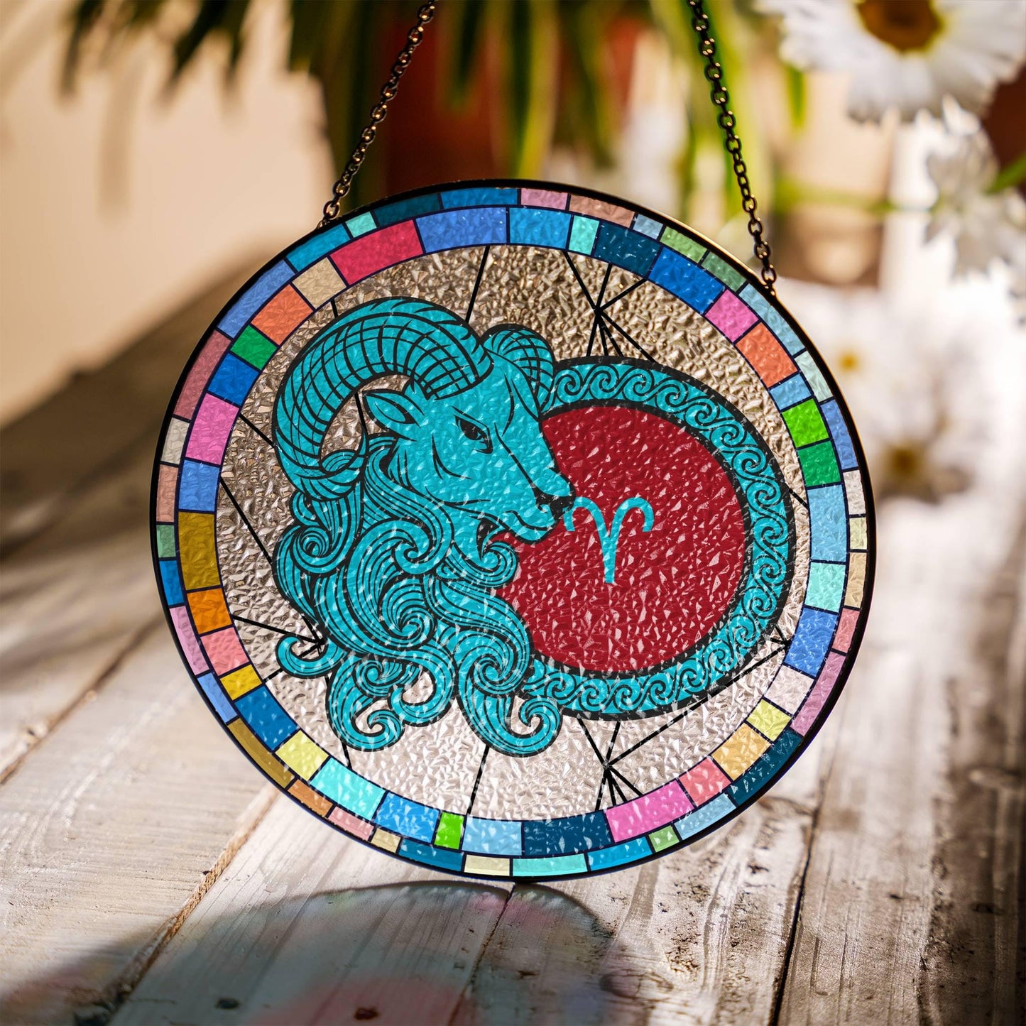 Sagittarius Stained Glass Zodiac SunCatcher Sagittarius Window Hanging Art