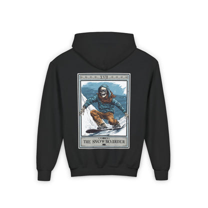 Snowboarder Tarot Youth Hoodie - Skeleton Design Sweatshirt