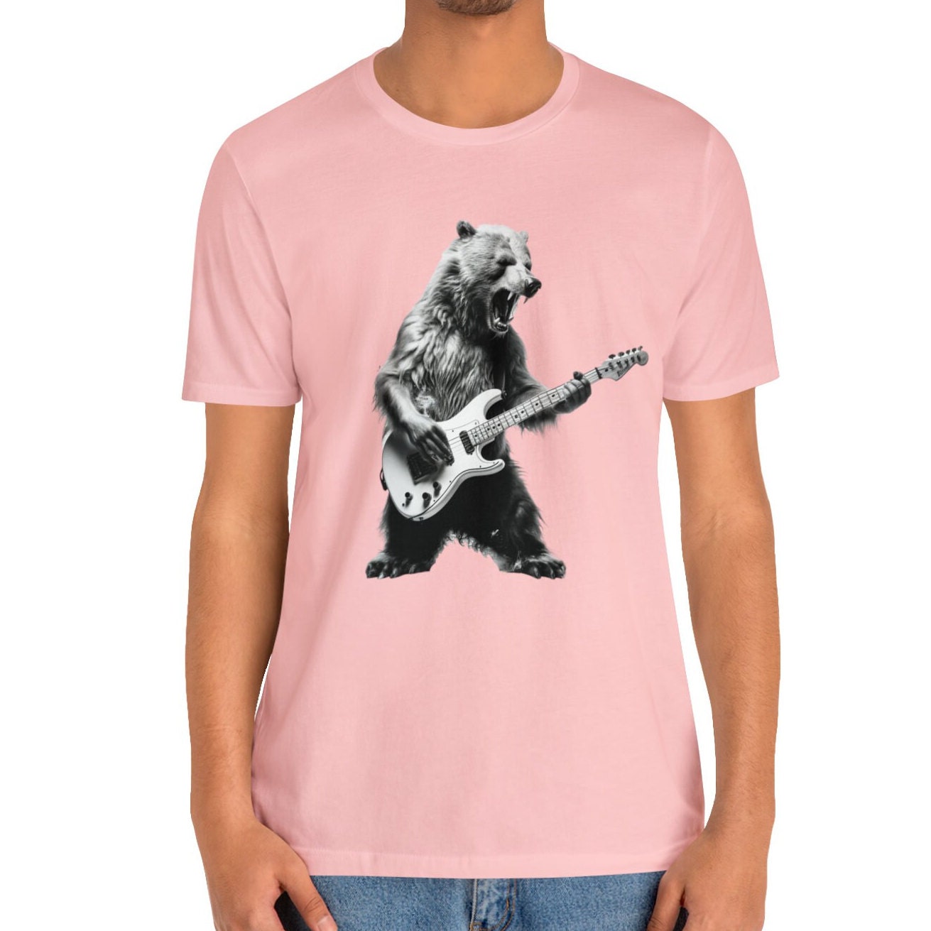 Bear Bass Guitar Player Shirt - Funny Animal Music Tee for Bass Players