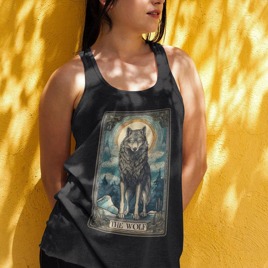 Wolf Tank Top, The Wolf Tarot Card Shirt, Wild Animal Lover Gift