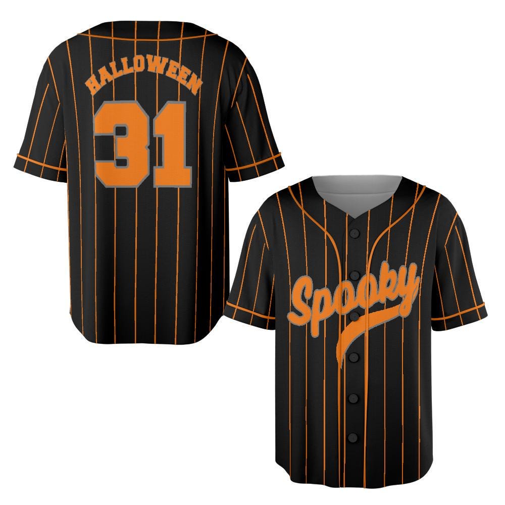 Halloween Baseball Jersey, Spooky Halloween 31 Unisex Shirt Baseball Jersey