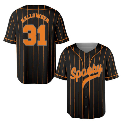 Halloween Baseball Jersey, Spooky Halloween 31 Unisex Shirt Baseball Jersey