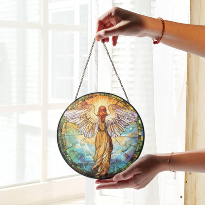 Angel Stained Glass SunCatcher Angel Wings Window Hanging Home Decor Heaven