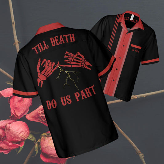 Bride  Groom Bowling Shirts - Rockabilly Hawaiian Honeymoon Outfits