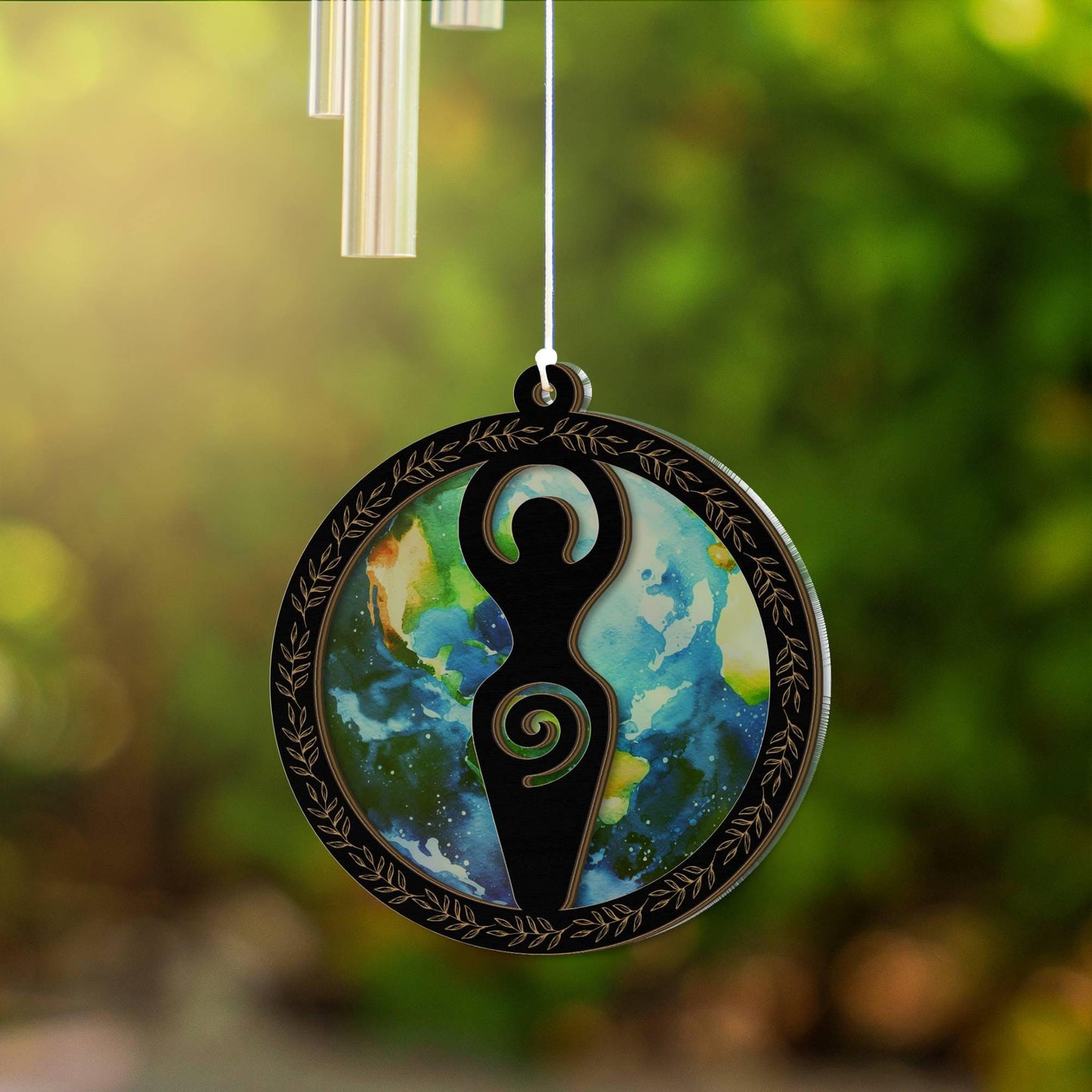Earth Mother Goddess Wind Chime - Fertility Suncatcher Home Decor