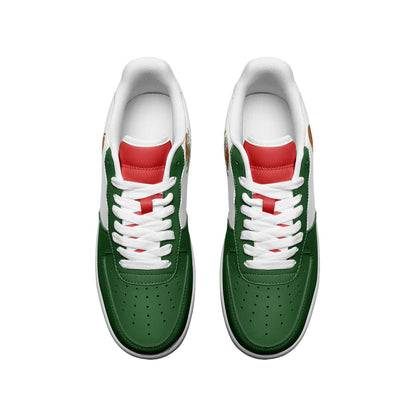 Mexico Flag Sneakers Mexico Colors Unisex Low Top Vegan Leather Sneakers