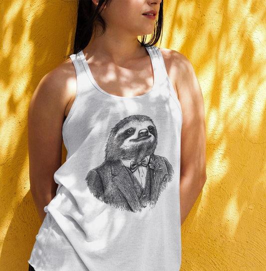 Sloth Tank Top, Sloth Wearing Expensive Suit Shirt