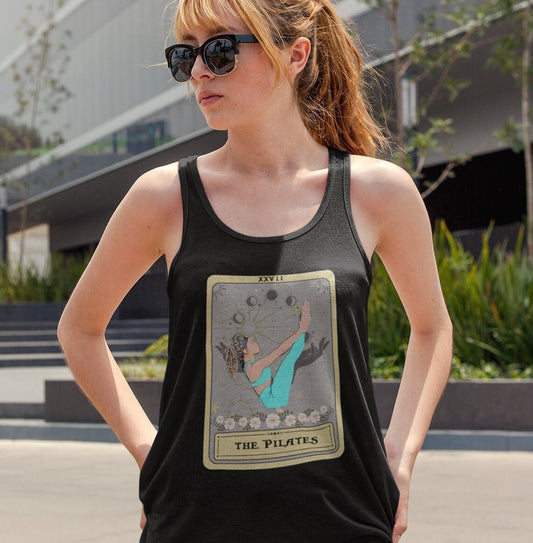 Pilates Tarot Card Tank Top - Racerback Shirt for Pilates Lovers