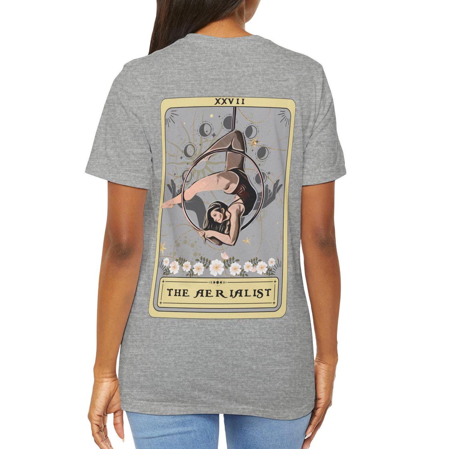 Aerialist Tarot Card T-Shirt - Aerial Hoop Dancer Gift with Back Print