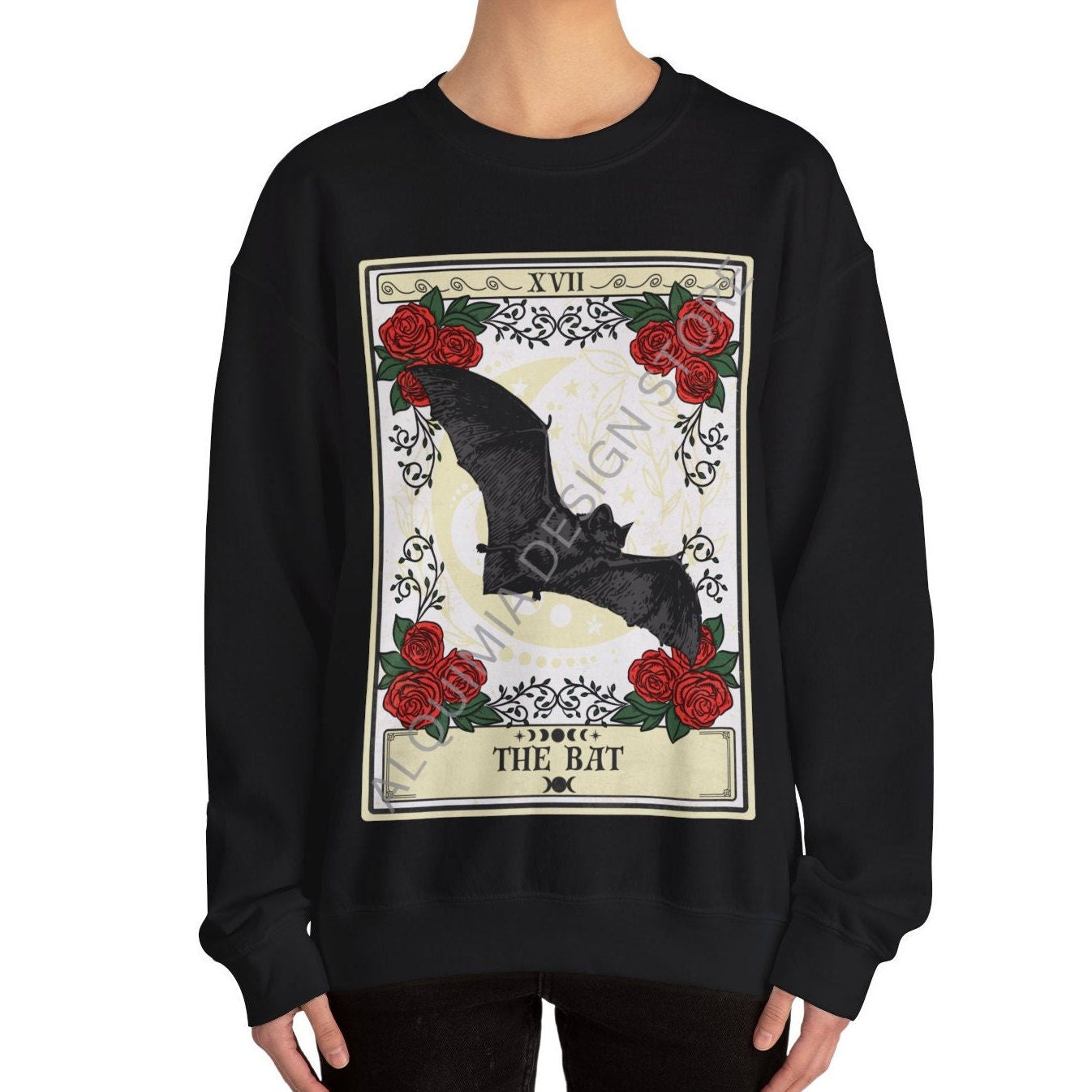 Bat Sweatshirt, The Bat Tarot Card Sweatshirt, Bat Lover Gifts