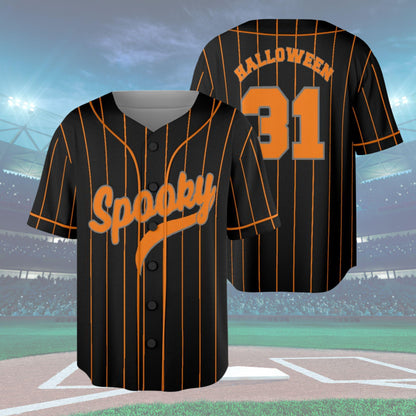 Halloween Baseball Jersey, Spooky Halloween 31 Unisex Shirt Baseball Jersey