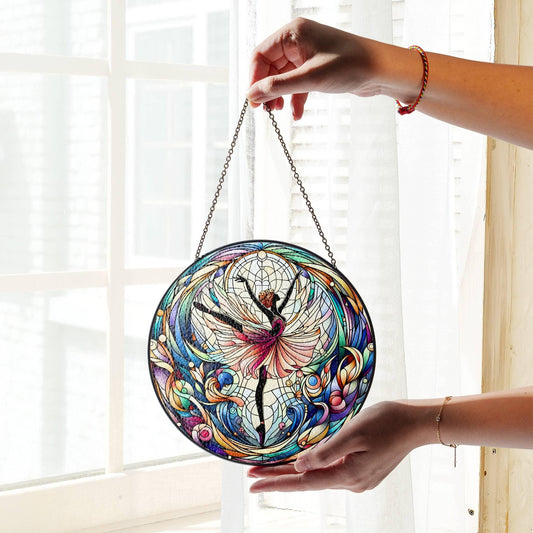 Ballet Dance Stained Glass Sun Catcher - Ballerina Window Decoration Gift