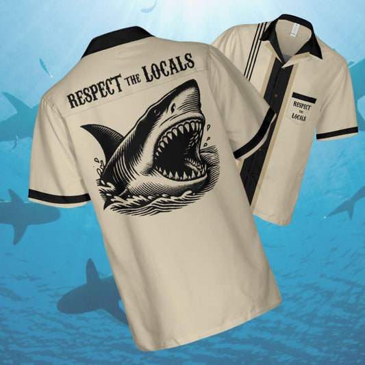 Shark Button Down Shirt with Pocket, Shark Short-sleeve Hawaiian Shirt Beach Lover Ocean Life