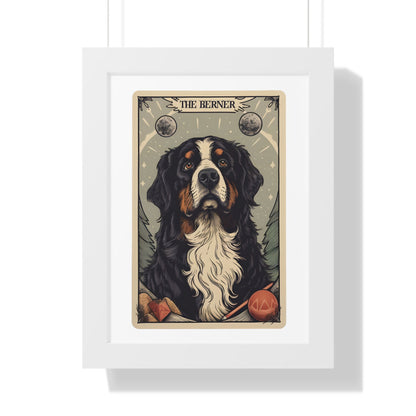 Bernese Mountain Dog Tarot Card Print - Framed Wall Art for Berner Moms