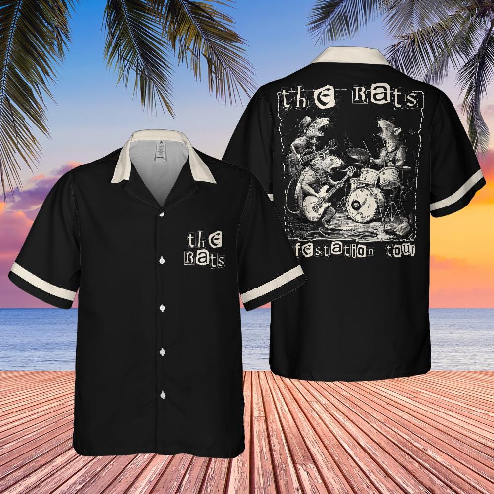 The Rats Infestation Tour Hawaiian Shirt, Rat Short-sleeve Button Down Shirt