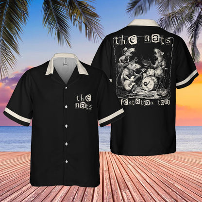 The Rats Infestation Tour Hawaiian Shirt, Rat Short-sleeve Button Down Shirt