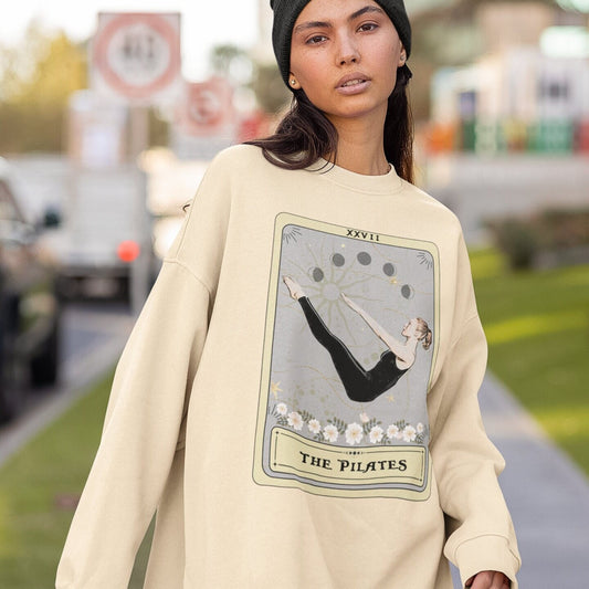 Pilates Tarot Card Sweatshirt - Gift for Pilates Lovers Crew Neck Jumper