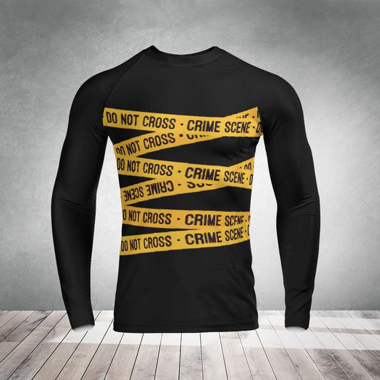 Crime Scene Long Sleeve Rash Guard - MMA Jiu Jitsu Wrestling Yoga Activewear