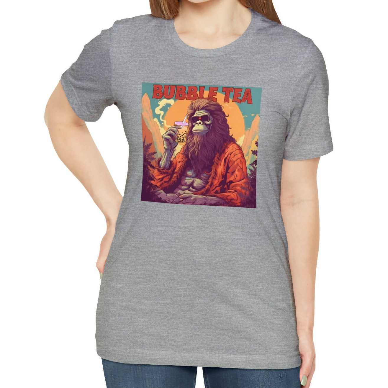 Bigfoot Boba Tea Shirt, Bigfoot Bubble Tea Shirts Boba Gifts