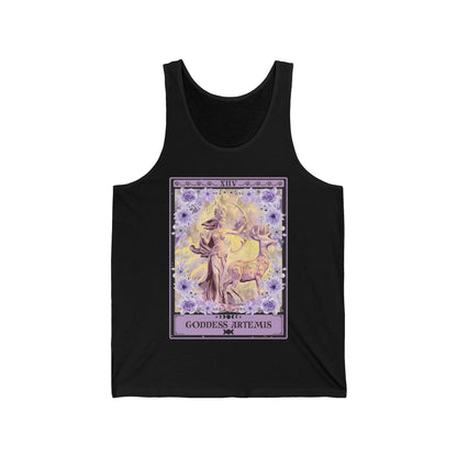 Goddess Artemis Tarot Card Tank Top, Greek Goddess Shirt Greek Mythology