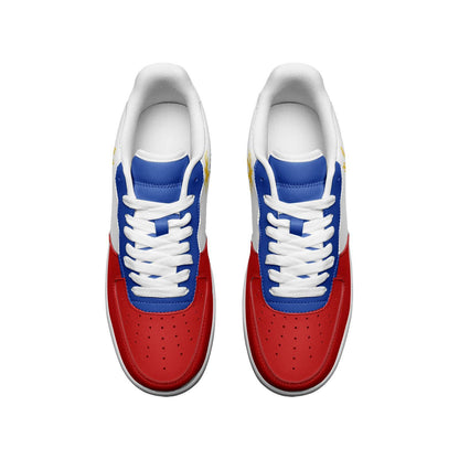 Philippines Flag Sneakers, Philippines Colors Unisex Vegan Leather Sneakers