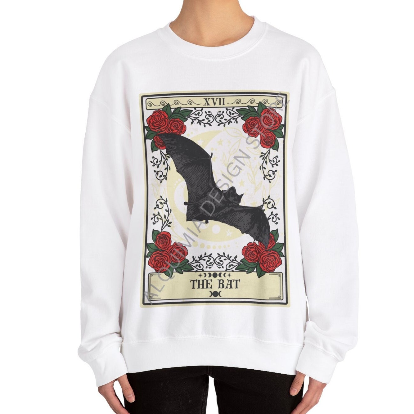 Bat Sweatshirt, The Bat Tarot Card Sweatshirt, Bat Lover Gifts