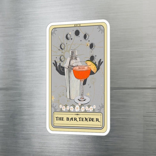 Bartender Tarot Card Sticker - Waterproof Cocktail Sticker