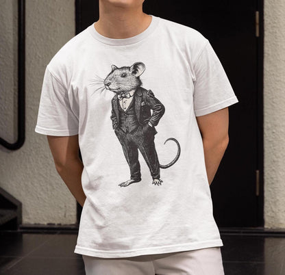 Rat T-Shirt, Rat Wearing Expensive Suit Shirt Stylish Rat