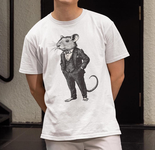 Rat T-Shirt, Rat Wearing Expensive Suit Shirt Stylish Rat