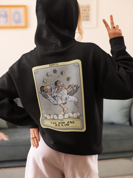 Jiu Jitsu Hoodie The Bow and Arrow Tarot Card Hoodie, Bow and Arrow BJJ Pose
