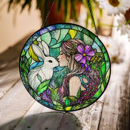 Spring Stained Glass Spring Equinox SunCatcher Ostara Light Catcher Window Hanging