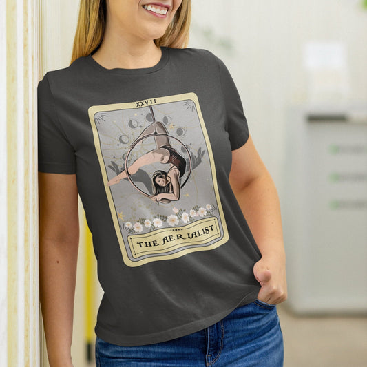 Aerialist Shirt, The Aerialist Tarot Card Shirt, Aerial Dance Tshirt Aerial Hoop Shirt Gift for Aerial Dancing Hoop Lover Aerialist Gifts