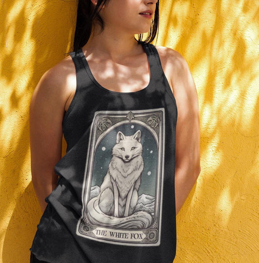 The White Fox Tarot Card Shirt, White Fox Shirt Arctic Fox Tank Top Wild Animal