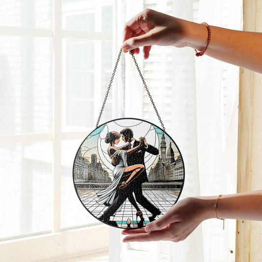 Tango Dancing Stained Glass SunCatcher Tango Window Hanging Tango Dancing
