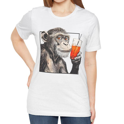 Monkey Drinking Cocktail Shirt Aperol Spritz T- Shirt, Monkey Aperol Spritz Tee