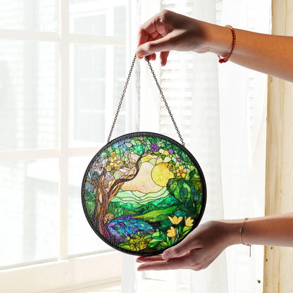 Spring Stained Glass Spring Equinox SunCatcher Ostara Light Catcher Window Hanging