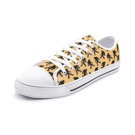 Bigfoot Sneakers - Unisex Yellow Low Top Canvas Shoes