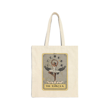 The Dancer Tarot Card Tote Bag, Ballerina Tote Bag Canvas 15" x 16" Tote Bag