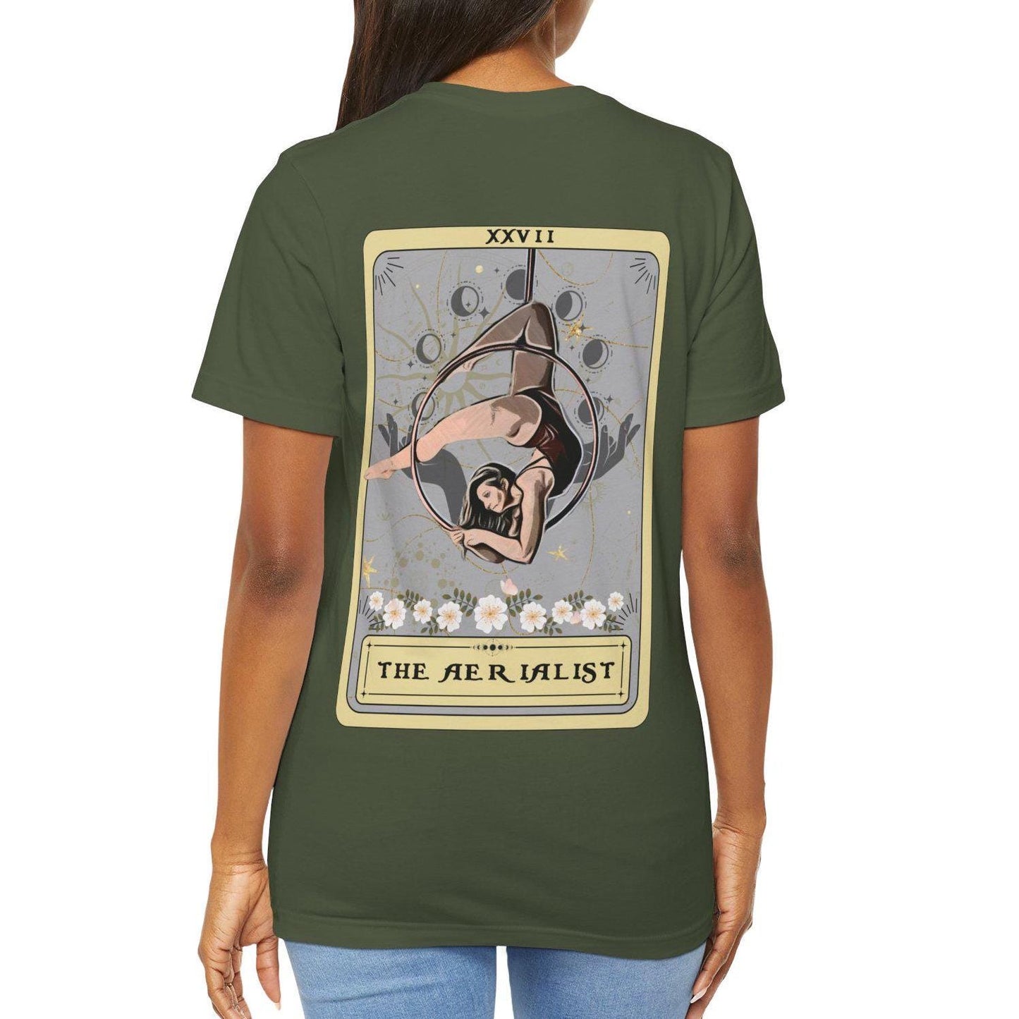 Aerialist Tarot Card T-Shirt - Aerial Hoop Dancer Gift with Back Print