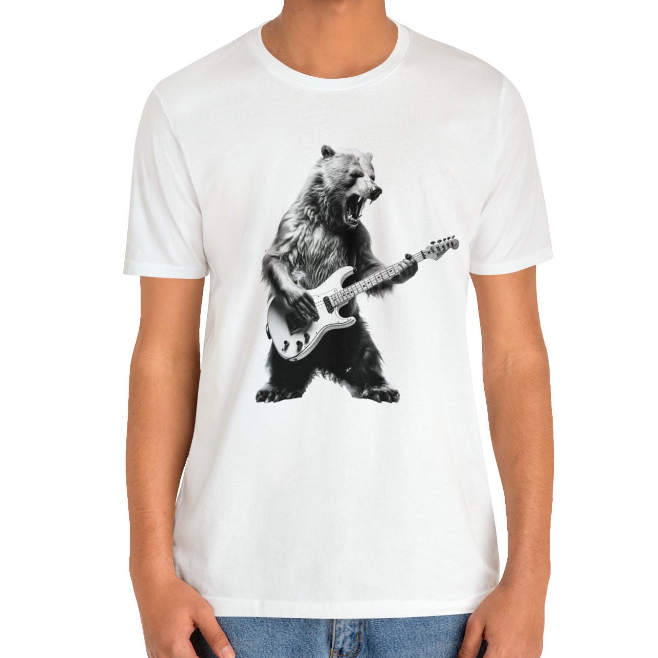 Bear Bass Guitar Player Shirt - Funny Animal Music Tee for Bass Players