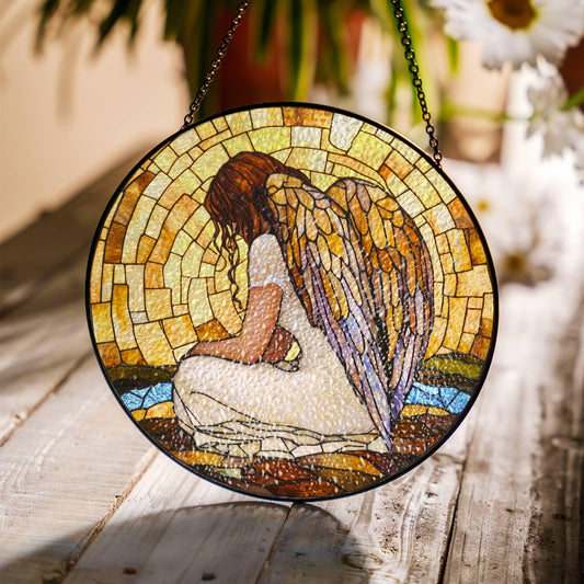 Angel Stained Glass SunCatcher Angel Wings Window Hanging Home Decor Heaven
