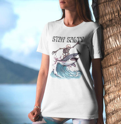 Stay Salty Shirt, Surfing T-shirt Beach Lover Ocean Life Surfer Shark Shirt