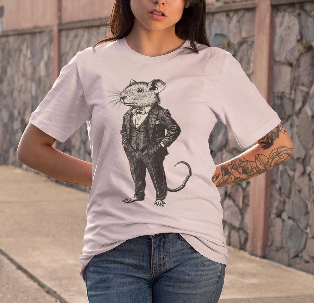 Rat T-Shirt, Rat Wearing Expensive Suit Shirt Stylish Rat