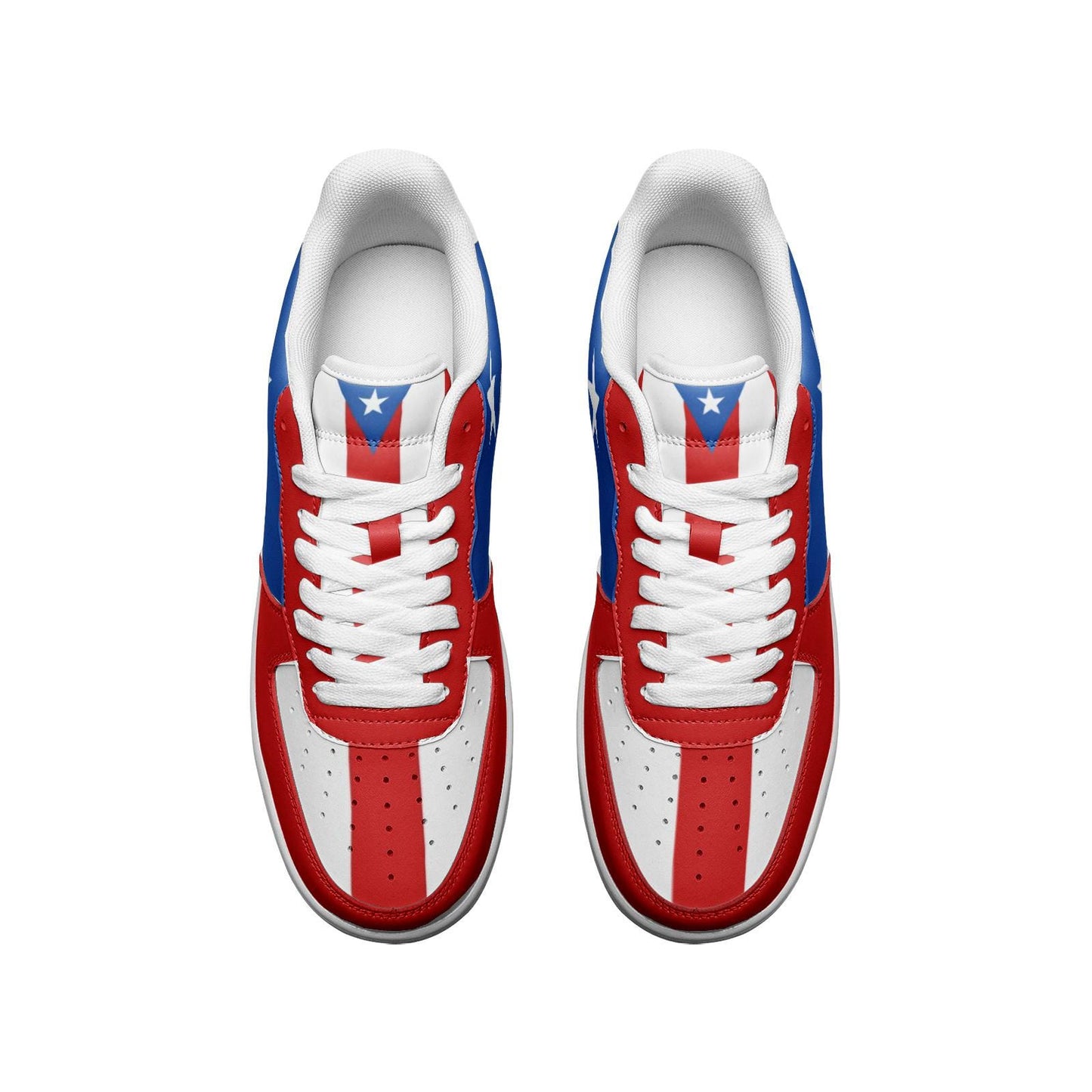 Puerto Rico Flag Sneakers Puerto Rican Colors Unisex Vegan Leather Boricua Shoes