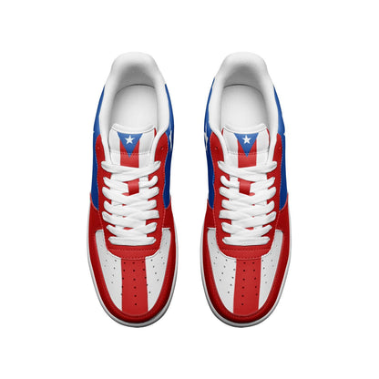 Puerto Rico Flag Sneakers Puerto Rican Colors Unisex Vegan Leather Boricua Shoes